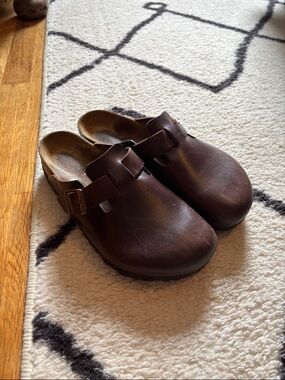 Birkenstock Dark Brown Leather Bostons